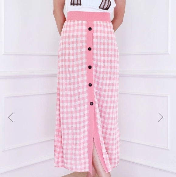 MSGM Checkered Button down Midi Skirt - Picture 1 of 7